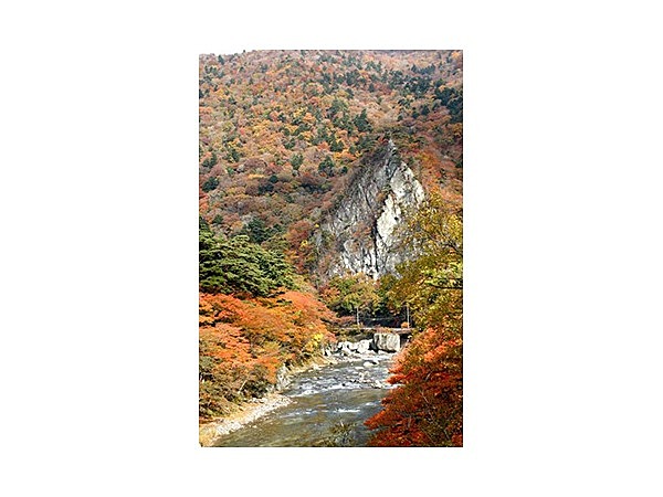 天狗岩の新緑と紅葉